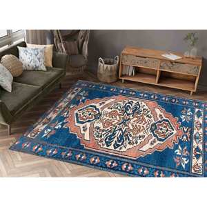 Tapis imprimé à motif géométrique Kilim, style turc, taille personnalisée, avec poils doux - Product Image 1