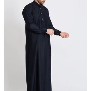 Best Sale 2025 New Blue Color Islamic Clothing Vintage Cotton Plus Size Men Thobe Best Quality Fabric Material <b>for</b> Ramadan - Product Image 5