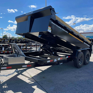 Remorque benne basculante hydraulique 7 x 14 14K avec suspension à ressorts à glissière HD, pneus radiaux LRE 235/80R16 (4), roue électrique à chargeur solaire - Product Image 1