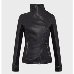 El mejor diseño en personalización de color sólido Haga un producto de calidad superior Ropa exterior para mujer Chaquetas de cuero Servicio OEM ODM - Product Image 6