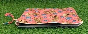 Belle pour Tiger 100% coton Durable Business Block Print matelassé pochette pour ordinateur portable avec fermeture à glissière pour iPad et tablette - Product Image 3