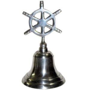 Antique Nautical Brass Hand <b>Bell</b> With Wood Handle Wall Hanging <b>Bell</b> Desktop <b>Bell</b> High Quality Home Decorative Item Top Sell - Product Image 2