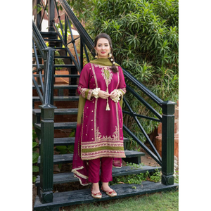 เราเป็นผู้ผลิตมืออาชีพของเสื้อผ้าสตรีที่เรียบง่ายทุกประเภท ชุดเดรสผ้าลอนสำหรับฤดูร้อนแบบปากีสถาน แขนยาว ปักลาย - Product Image 4