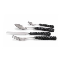 Couverts en acier inoxydable utilisés dans les ustensiles de cuisine Table Café Usage domestique Couleur argent Enduit Couverts finis Designer Poignée Lot de 4