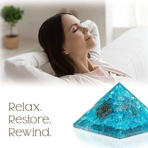 Pierre MANTRA meilleure qualité aigue-marine Orgonite pyramide Protection EMF pour la décoration de la maison | Guérison | Vastu | Méditation - Product Image 4