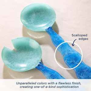 Cuchara y Tenedor para Servir Ensaladas de Resina Personalizados, con Mango Ondulado, Utensilio de Cocina para Servir, Herramienta para Mezclar Alimentos, Vajilla para Comedor, Utensilios para Catering - Product Image 5