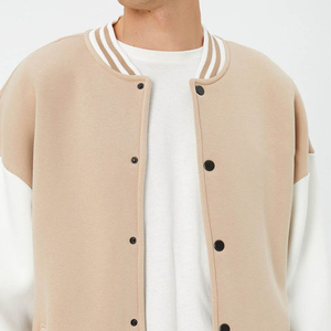 Wholesale Premium Unisex Varsity <b>Jacket</b> Vintage Style Casual Winter Knitted Customized Printing Embroidery Front Stand Collar - Product Image 3