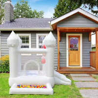 Nouveau Château Gonflable Professionnel Blanc d'Extérieur pour Fêtes et Mariages - Trampoline de Saut Extérieur
