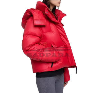 Venta al por mayor de calidad superior de las mujeres de invierno cálido abrigo de manga larga con estilo a prueba de viento prendas de vestir exteriores logotipo personalizado de impresión de lona acolchada - Product Image 1