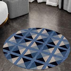 Tapis en laine de forme ronde blanche de haute qualité, au design personnalisé, tapis et ensembles à pile bouclée tuftés à la main au prix de gros - Product Image 5