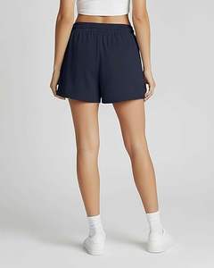 Shorts pour femmes personnalisés, couleur personnalisée, haute qualité, 100% coton, taille élastique, respirant, coupe ajustée, style sportif, bouton - Product Image 3