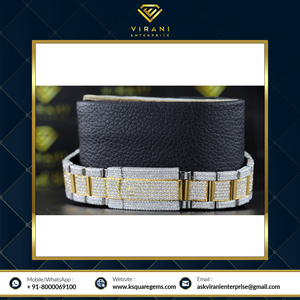 นาฬิกาเพชรโมอิสทรงสี่เหลี่ยมหรูหราหรูหราพร้อมเพชรที่ปลูกในแล็บสไตล์แฟนซี - Product Image 2