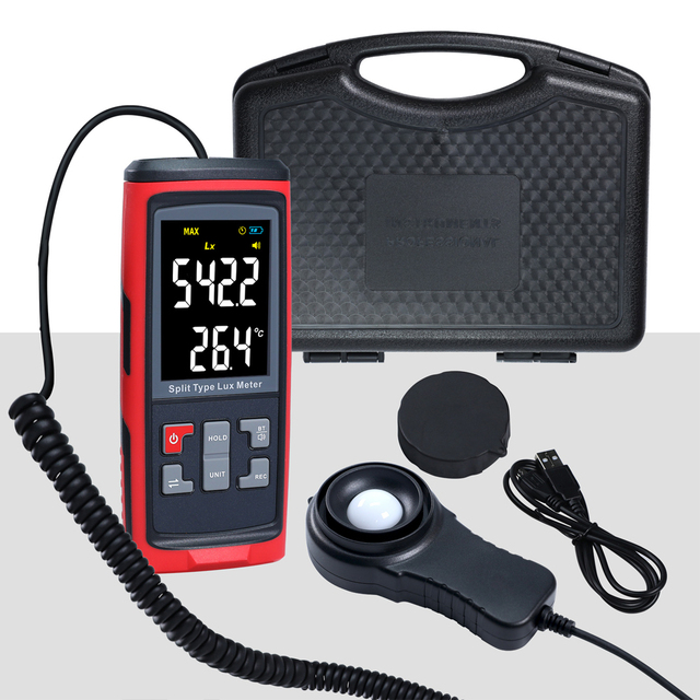 Split Type Digital Light Meter 0-200,000 Lux/Fc with Data Logging & BLE (iOS only) for Professional Lighting Design (OEM)