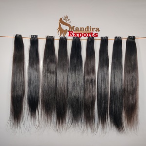 Vente en gros d'extensions de cheveux humains indiens alignés sur les cuticules vierges 100% non transformés bruts soyeux droits noirs lâches Style de vague profonde - Product Image 3