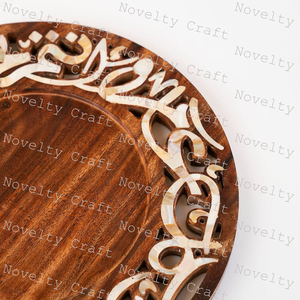 Plateau de service au design de luxe nacre avec incrustation de bois Plateau décoratif écologique pour bonbons au chocolat et caramel - Product Image 4