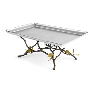 Bandeja de Metal con acabado plateado de diseño martillado Premium, Ideal para una elegante decoración del hogar, cocina, mesa de comedor, elementos esenciales - Product Image 5