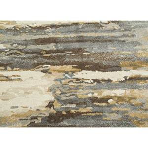 พรมทำมือจากขนสัตว์และใยวิสโคส รุ่น Taq-4305 รูปทรงสี่เหลี่ยมผืนผ้า หนา 10 มม. ลายเส้นนามธรรม สำหรับใช้ในบ้านและทางเดิน - Product Image 3