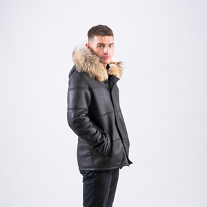 Premium Men's Genuine Leather Winter Jacket Waterproof Windproof High Street Style Cotton Lining Comfort Durability Everyday - Product Image 6