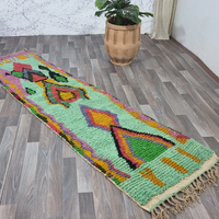 Noué à la main personnalisé authentique boujaad vert coureur grand marocain moelleux véritable laine de mouton tapis d'entrée tapis et ensembles