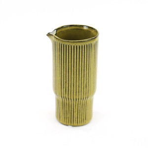 CYC3508YL Jarra de Cerámica Estilo Tiki, Color Amarillo Paja, Grande, Hermética, 7.7 Pulgadas - Product Image 1