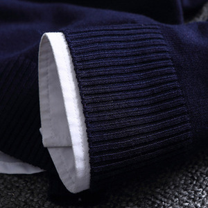 Automne nouvelles affaires pull tricoté multicolore rayé Slim Fit pull décontracté pour hommes - Product Image 3