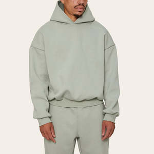 Sudaderas con capucha de algodón deportivas de lana elástica en cuatro direcciones, transpirables, ligeras, Unisex, con cintura elástica, logotipo personalizado, Color sólido - Product Image 1