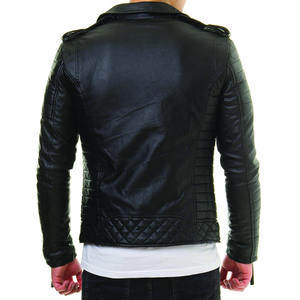 Nouvel arrivage Vestes en cuir pour hommes noires décontractées et coupe-vent personnalisées pour l'équitation motard et moto Support en toile véritable tendance élégant - Product Image 6