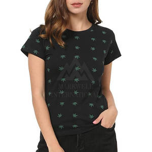 Camiseta de algodón con estampado de tu propio logotipo para mujer, camiseta transpirable de manga corta para mujer a la venta - Product Image 1