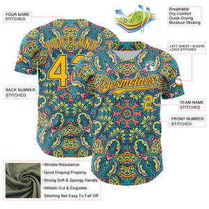Maillot de baseball personnalisé en gros, 100 % polyester, impression numérique, léger, résistant à l'humidité, respirant, col en V, unisexe, adulte - Product Image 3
