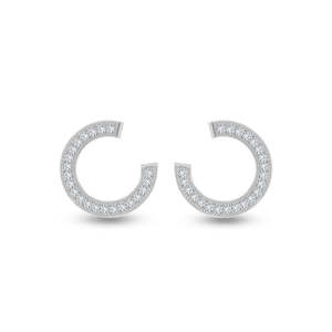 Compre Pendientes de Plata de Ley 925 de Primera Calidad para Mujeres y Niñas, Pendientes Huggie y de Aro Geométricos Religiosos, Joyería de Platino con Diamantes - Product Image 1