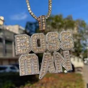 Pendentif Hip Hop, design de mode urbaine, diamant moissanite, croix personnalisée, baguette, pendentifs fins, breloques - Product Image 2