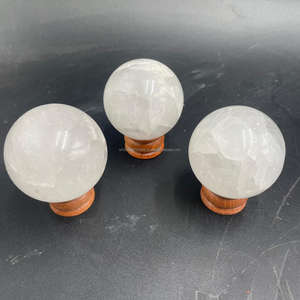 หินควอตซ์ทรงทรงกลมทำจากคริสตัลงานหัตถกรรมหินขัดขนาด5ซม. ทำจากอินโดนีเซียธรรมชาติ - Product Image 3