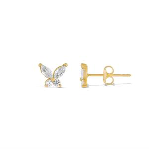 Hermosos Aretes de Oro Puro de 14K o Plata con Diseño de Mariposa Pequeña, con Diamantes de Laboratorio, Regalo para Niñas, para Uso Diario o Fiestas - Product Image 3