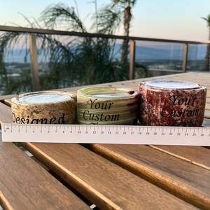 Juego de 6 Posavasos de Mármol Ónix Personalizados con Soporte, Regalo Hecho a Mano - Product Image 2