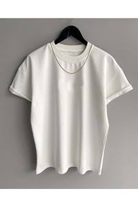 100% coton hommes peigné 240 grammes T-shirt à manches courtes femmes couleur unie goutte épaule col rond t-shirts - Product Image 6