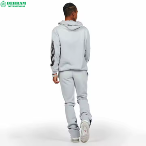 Conjunto Deportivo Unisex Rockstar con Sudadera con Cremallera y Pantalones Deportivos con Estampado de Llamas, Estilo Urbano, Algodón, para Otoño - Product Image 6