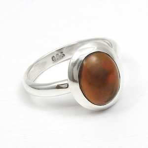 Pierre précieuse d'opale noire naturelle Bagues ethniques en argent sterling massif 925 Bijoux fins semi-précieux Anneaux de mariage à la mode OEM - Product Image 2