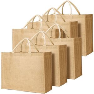 Vente en gros de sacs fourre-tout en jute recyclés à 100% matériaux écologiques avec motifs et poignées personnalisés pour la plage - Product Image 1