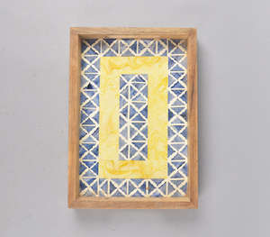 Plateau terreux en os et résine en plastique écologique coupé à la main - Product Image 3