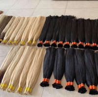 Cabello Humano Liso Vietnamita/Camboyano a Granel (BULK) Crudo Doble Grosor/Súper Doble Grosor con Cutícula Alineada