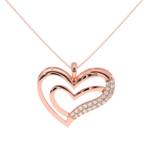 Colgante de doble corazón con detalles de diamantes Ajretail - Diamante natural de 0,22 quilates - Product Image 2