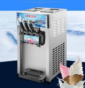 Machine à glace molle aux fruits trois saveurs, machine à dessert glacé commerciale, type plaque chauffante en acier inoxydable 1300W pour restaurant - Product Image 1