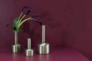 Nuevo juego de jarrón de botellas de flores de Metal de diseño de clase alta de 3 mesas y mostrador con acabado antiguo dorado, maceta de plantas decorada de Navidad - Product Image 2