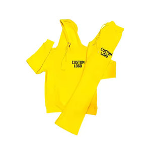 เซ็ตเสื้อฮู้ดผ้าฟลีซสำหรับผู้ชายชุดวอร์มพิมพ์ลายสกรีนผ้าฝ้ายออกแบบโลโก้ได้ตามต้องการสำหรับฤดูใบไม้ร่วงและฤดูหนาว - Product Image 2