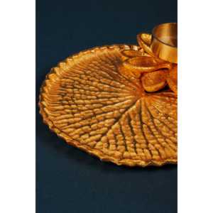 Thali Dorado para Pooja con Lámparas de Aceite, Set de Accesorios para Festivales y Rituales - Product Image 6