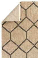 Alfombra personalizada de yute festoneado, diseño hexagonal de Sisal, alfombra personalizable, café lechoso, alfombras frescas negras, decoración del hogar