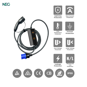 Neg ที่ชาร์จ EV แบบพกพายานพาหนะไฟฟ้าทั้งหมดประเภท2ปลั๊กชาร์จเร็วคุณสมบัติอัจฉริยะที่ชาร์จเร็วเป็นมิตรกับการเดินทาง Neg - Product Image 5