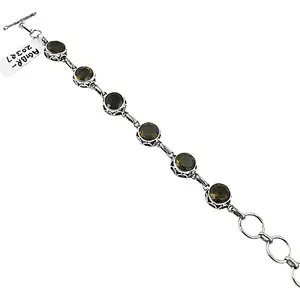 Bracelet en argent 925 avec perles de quartz fumé pour femmes, bijoux en pierres précieuses tendance - Product Image 3