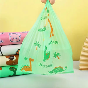 Sacs de t-shirt en plastique de haute qualité pour épicerie et supermarché colorés avec impression riche matériaux recyclés pour le stockage des emballages - Product Image 6