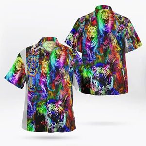 Wholesale Customized 3D Printing Full Piece Sublimation Printing Polyester Summer Hawaiian Men's Polo <b>Shirts</b> Luxury Men's <b>Shirts</b> - Product Image 3